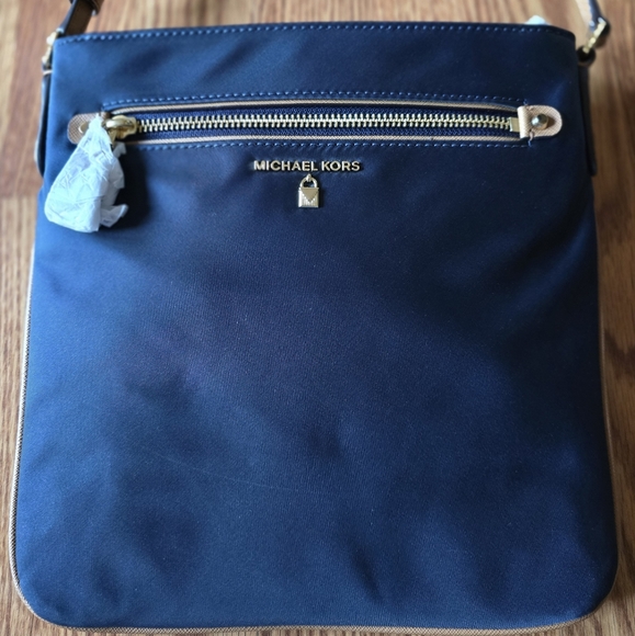 MICHAEL Michael Kors Handbags - Michael Kors Large Crossbody Nylon Kelsey Admiral Navy NWT